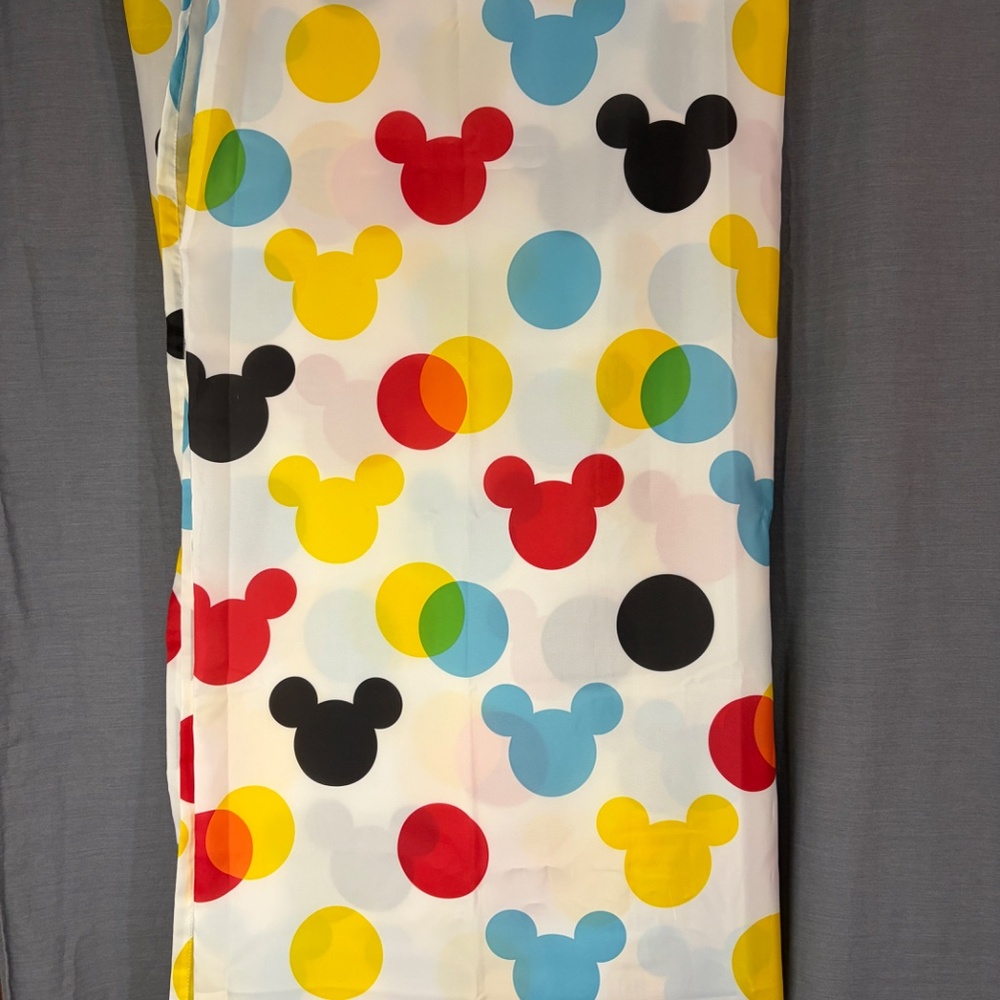 Disney Mickey Mouse Polka Dot Fabric Shower Curtain Colorful 70 x 72 Rare